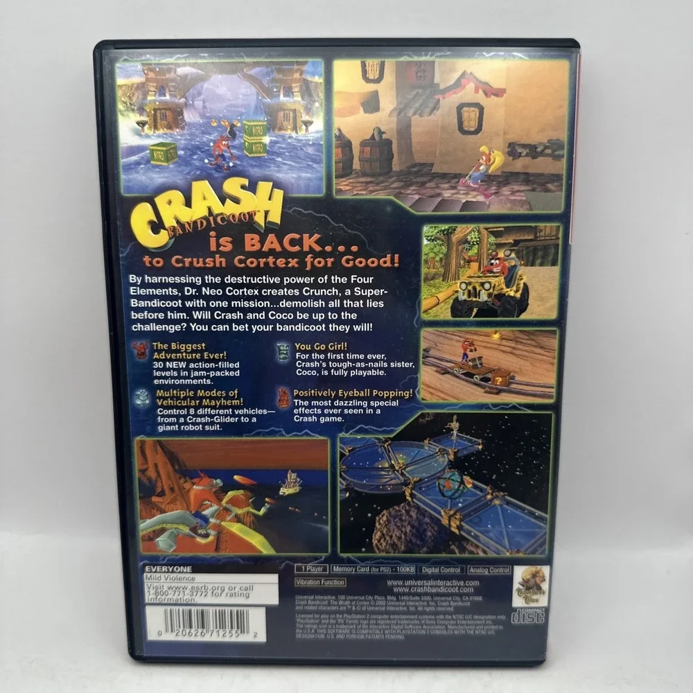 Crash Bandicoot The Wrath Of Cortex Playstation 2 PS2 CIB Complete Manual RegCar